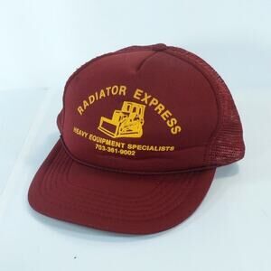 VTG Radiator Express Virginia Mesh Trucker Snapback Cap Hat Burgundy